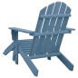 vidaXL Adirondack-Gartenstuhl mit Fußstütze Massivholz Tanne Blau vidaXL Adirondack-Gartenstuhl mit Fußstütze Massivholz Tanne Blau