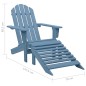 vidaXL Adirondack-Gartenstuhl mit Fußstütze Massivholz Tanne Blau vidaXL Adirondack-Gartenstuhl mit Fußstütze Massivholz Tanne Blau