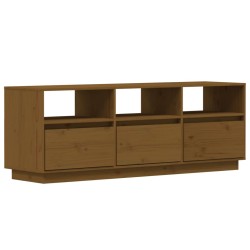 vidaXL TV-Schrank Honigbraun 140x37x50 cm Massivholz Kiefer