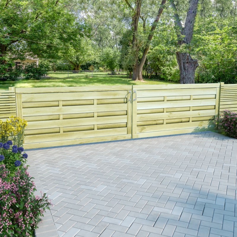 vidaXL Gartentore 2 Stk. Imprägniertes Kiefernholz 150x75 cm Grün vidaXL Gartentore 2 Stk. Imprägniertes Kiefernholz 150x75 cm Grün