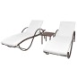 Sonnenliegen 2 Stk. mit Tisch Poly Rattan Braun Sonnenliegen 2 Stk. mit Tisch Poly Rattan Braun