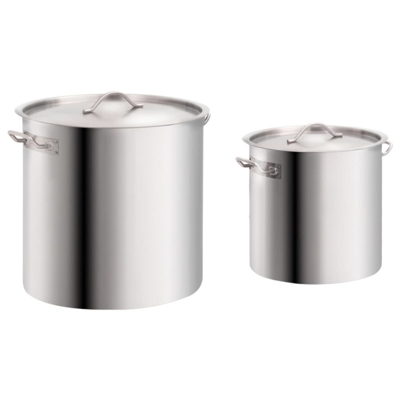 vidaXL 2-tlg. Kochtopf-Set 71/36 L Edelstahl vidaXL 2-tlg. Kochtopf-Set 71/36 L Edelstahl