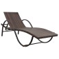 Sonnenliegen 2 Stk. mit Tisch Poly Rattan Braun Sonnenliegen 2 Stk. mit Tisch Poly Rattan Braun