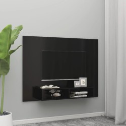 vidaXL TV-Wandschrank Schwarz 135x23,5x90 cm Holzwerkstoff
