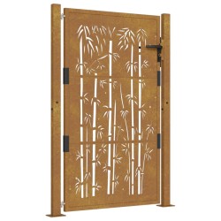 vidaXL Gartentor 105x155 cm Cortenstahl Bambus-Design
