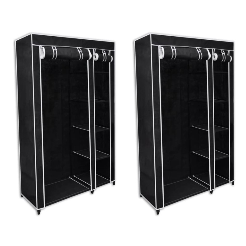 vidaXL Stoffschränke 2 Stk. Schwarz vidaXL Stoffschränke 2 Stk. Schwarz