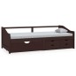 vidaXL Tagesbett 3-Sitzer Schubladen Dunkelbraun Kiefernholz 90x200 cm vidaXL Tagesbett 3-Sitzer Schubladen Dunkelbraun Kiefernholz 90x200 cm