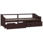 vidaXL Tagesbett 3-Sitzer Schubladen Dunkelbraun Kiefernholz 90x200 cm vidaXL Tagesbett 3-Sitzer Schubladen Dunkelbraun Kiefernholz 90x200 cm