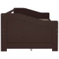vidaXL Tagesbett 3-Sitzer Schubladen Dunkelbraun Kiefernholz 90x200 cm vidaXL Tagesbett 3-Sitzer Schubladen Dunkelbraun Kiefernholz 90x200 cm