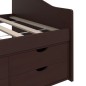 vidaXL Tagesbett 3-Sitzer Schubladen Dunkelbraun Kiefernholz 90x200 cm vidaXL Tagesbett 3-Sitzer Schubladen Dunkelbraun Kiefernholz 90x200 cm