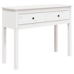 vidaXL Konsolentisch Weiß 100x35x75 cm Massivholz Kiefer