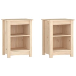 vidaXL Nachttische 2 Stk. 40x35x55 cm Massivholz Kiefer
