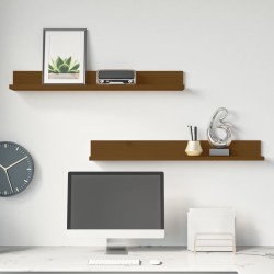 vidaXL Wandregale 2 Stk. Honigbraun 80x11x9 cm Massivholz Kiefer