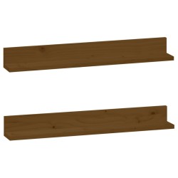 vidaXL Wandregale 2 Stk. Honigbraun 80x11x9 cm Massivholz Kiefer