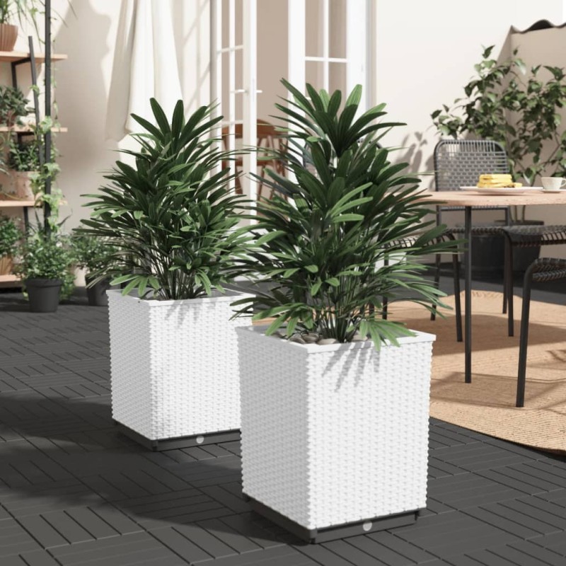 vidaXL Pflanzkübel 2 Stk. Weiß 30x30x37 cm Polypropylen vidaXL Pflanzkübel 2 Stk. Weiß 30x30x37 cm Polypropylen