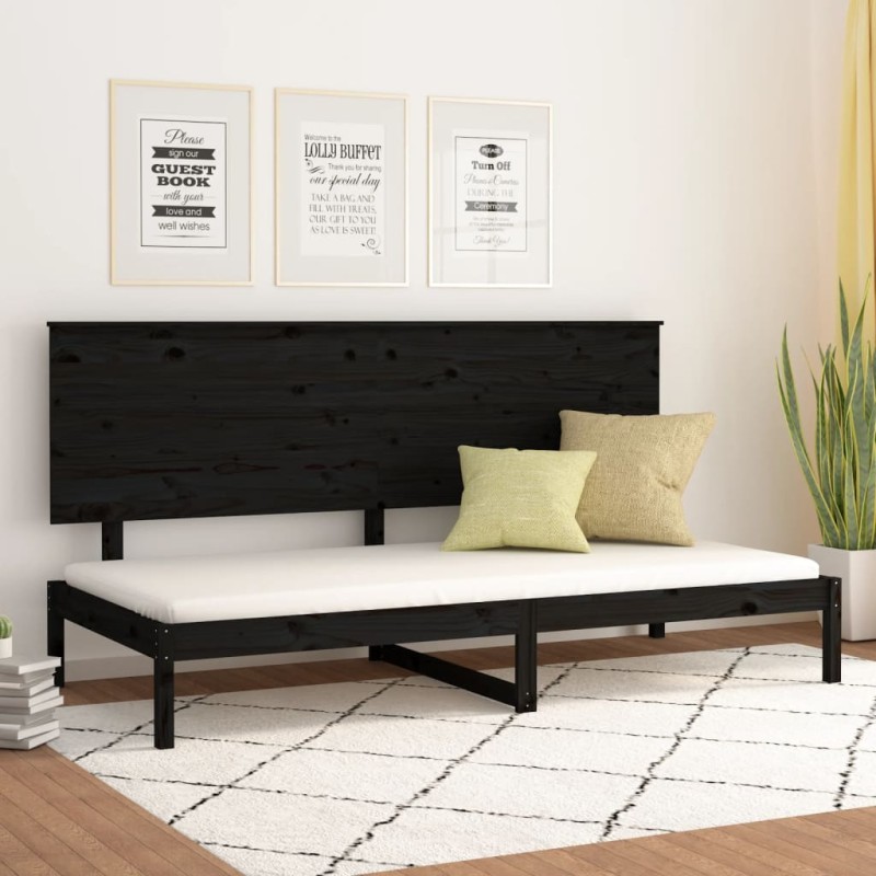 vidaXL Tagesbett Schwarz 90x200 cm Massivholz Kiefer vidaXL Tagesbett Schwarz 90x200 cm Massivholz Kiefer