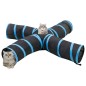 vidaXL Katzentunnel 4-Wege Schwarz und Blau 25 cm Polyester vidaXL Katzentunnel 4-Wege Schwarz und Blau 25 cm Polyester