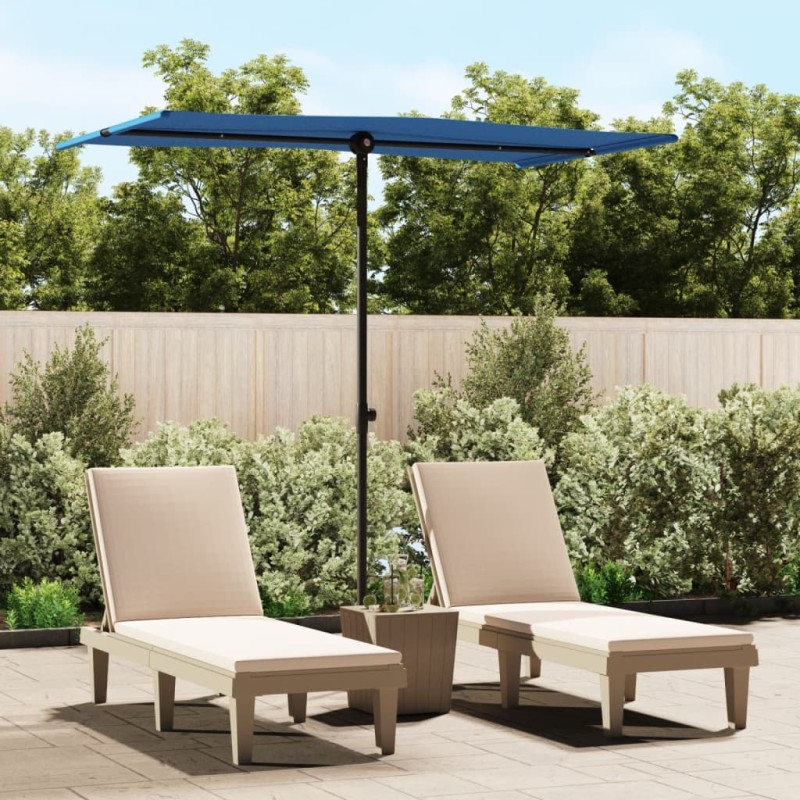 vidaXL Sonnenschirm mit Aluminium-Mast 180 x 110 cm Azurblau vidaXL Sonnenschirm mit Aluminium-Mast 180 x 110 cm Azurblau