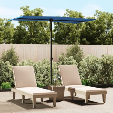 vidaXL Sonnenschirm mit Aluminium-Mast 180 x 110 cm Azurblau 