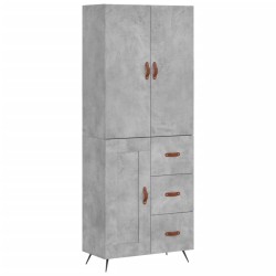 Highboard Betongrau 69,5x34x180 cm Holzwerkstoff