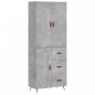 Highboard Betongrau 69,5x34x180 cm Holzwerkstoff Highboard Betongrau 69,5x34x180 cm Holzwerkstoff