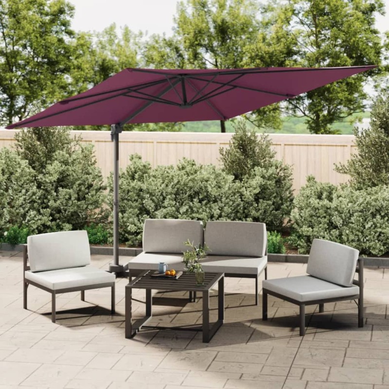 vidaXL LED-Ampelschirm Bordeauxrot 400x300 cm vidaXL LED-Ampelschirm Bordeauxrot 400x300 cm