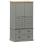 vidaXL Kleiderschrank VIGO Grau 90x55x176 cm Massivholz Kiefer vidaXL Kleiderschrank VIGO Grau 90x55x176 cm Massivholz Kiefer