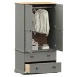 vidaXL Kleiderschrank VIGO Grau 90x55x176 cm Massivholz Kiefer vidaXL Kleiderschrank VIGO Grau 90x55x176 cm Massivholz Kiefer