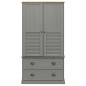 vidaXL Kleiderschrank VIGO Grau 90x55x176 cm Massivholz Kiefer vidaXL Kleiderschrank VIGO Grau 90x55x176 cm Massivholz Kiefer