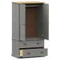 vidaXL Kleiderschrank VIGO Grau 90x55x176 cm Massivholz Kiefer vidaXL Kleiderschrank VIGO Grau 90x55x176 cm Massivholz Kiefer
