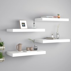 vidaXL Schwebende Wandregale 4 Stk. Weiß 50x23x3,8cm MDF