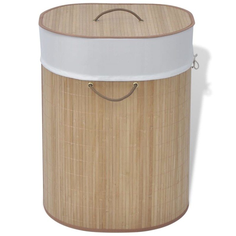 vidaXL Bambus-Wäschekorb Oval Natur vidaXL Bambus-Wäschekorb Oval Natur