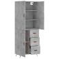 Highboard Betongrau 69,5x34x180 cm Holzwerkstoff Highboard Betongrau 69,5x34x180 cm Holzwerkstoff