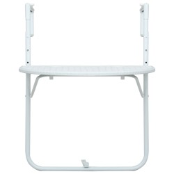 vidaXL Balkonhängetisch Weiß 60 x 64 x 83,5 cm Kunststoff Rattanoptik
