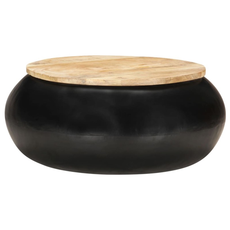 vidaXL Couchtisch Schwarz 68x68x30 cm Massivholz Mango vidaXL Couchtisch Schwarz 68x68x30 cm Massivholz Mango