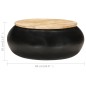 vidaXL Couchtisch Schwarz 68x68x30 cm Massivholz Mango vidaXL Couchtisch Schwarz 68x68x30 cm Massivholz Mango