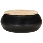 vidaXL Couchtisch Schwarz 68x68x30 cm Massivholz Mango vidaXL Couchtisch Schwarz 68x68x30 cm Massivholz Mango