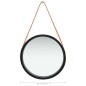 vidaXL Wandspiegel mit Gürtel 40 cm Schwarz vidaXL Wandspiegel mit Gürtel 40 cm Schwarz