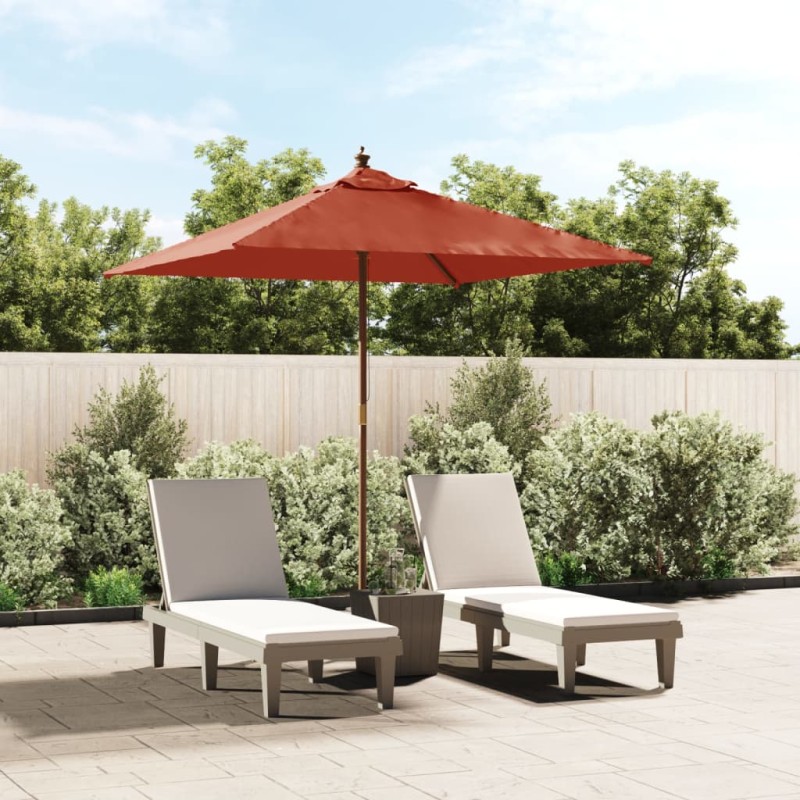 vidaXL Sonnenschirm mit Holzmast Terrakotta 198x198x231 cm vidaXL Sonnenschirm mit Holzmast Terrakotta 198x198x231 cm