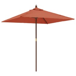 vidaXL Sonnenschirm mit Holzmast Terrakotta 198x198x231 cm