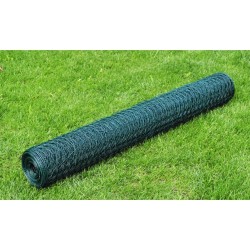 vidaXL Drahtzaun für Hühner Verzinkt mit PVC-Beschichtung 25x0,5m Grün