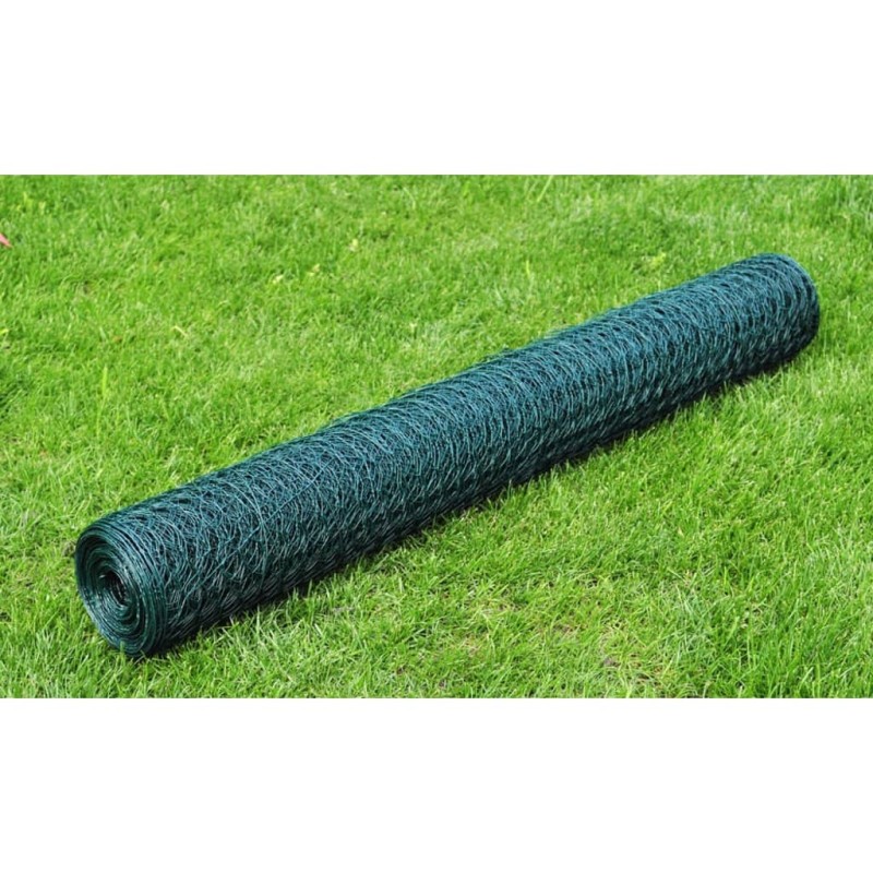 vidaXL Drahtzaun für Hühner Verzinkt mit PVC-Beschichtung 25x0,5m Grün vidaXL Drahtzaun für Hühner Verzinkt mit PVC-Beschichtung 25x0,5m Grün
