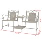 vidaXL 2-Sitzer-Gartenbank 161 cm Stahl Grau vidaXL 2-Sitzer-Gartenbank 161 cm Stahl Grau