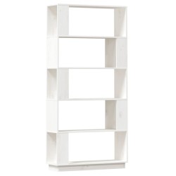 vidaXL Bücherregal/Raumteiler Weiß 80x25x163,5 cm Massivholz Kiefer
