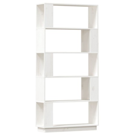 vidaXL Bücherregal/Raumteiler Weiß 80x25x163,5 cm Massivholz Kiefer