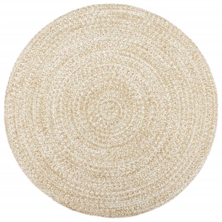vidaXL Teppich Handgefertigt Jute Weiß und Braun 240 cm