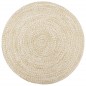 vidaXL Teppich Handgefertigt Jute Weiß und Braun 240 cm vidaXL Teppich Handgefertigt Jute Weiß und Braun 240 cm