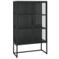 vidaXL Highboard Schwarz 80x35x135 cm Stahl und Gehärtetes Glas vidaXL Highboard Schwarz 80x35x135 cm Stahl und Gehärtetes Glas