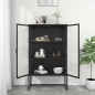 vidaXL Highboard Schwarz 80x35x135 cm Stahl und Gehärtetes Glas vidaXL Highboard Schwarz 80x35x135 cm Stahl und Gehärtetes Glas
