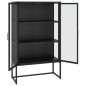 vidaXL Highboard Schwarz 80x35x135 cm Stahl und Gehärtetes Glas vidaXL Highboard Schwarz 80x35x135 cm Stahl und Gehärtetes Glas